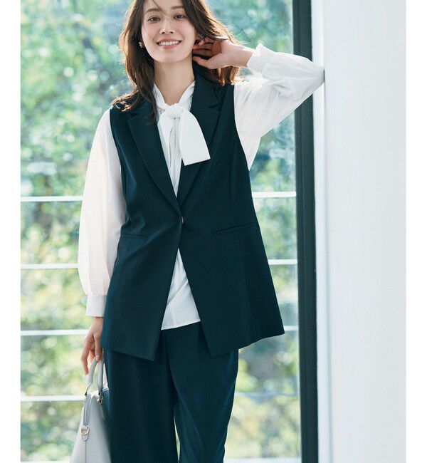 ANY SIS「【洗える】セレモニーダブルクロス ジレ」|その他|ネイビー