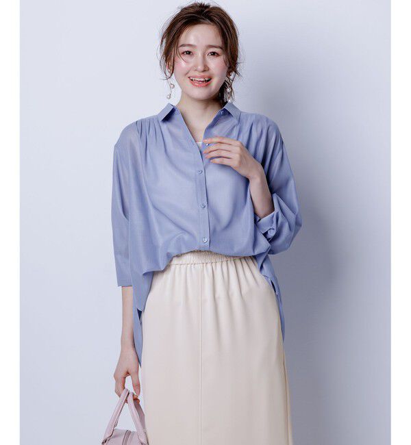ANY SIS「【洗える】リネンライクシアーローン ブラウス」|シャツ・ブラウス|