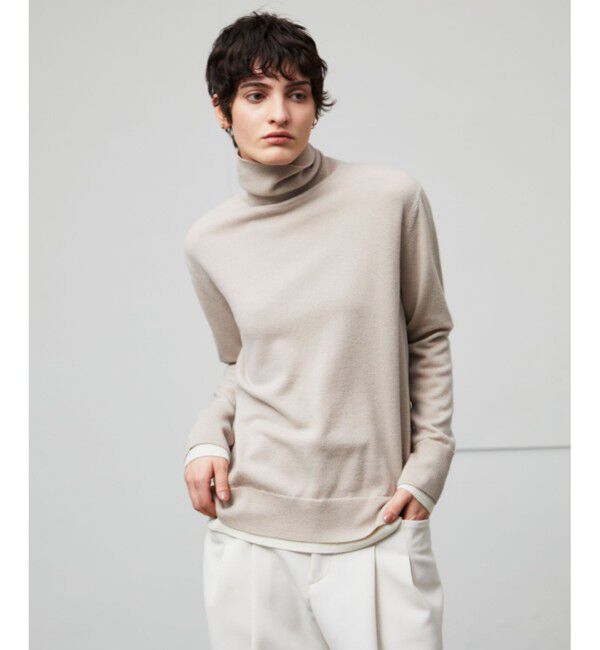 BEIGE,「【洗える】POMPE / ウールカシミヤタートルネックニット」|ニット・セーター|