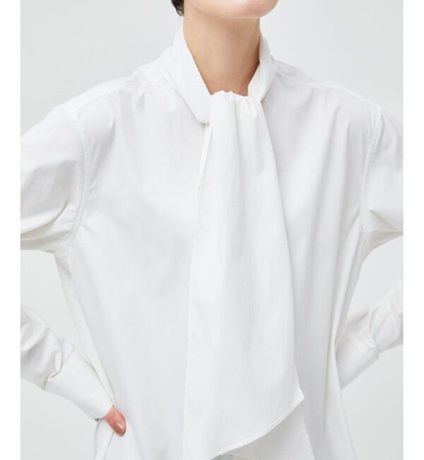 BEIGE,「【洗える】CROIX / コットンボウタイブラウス」|シャツ・ブラウス|