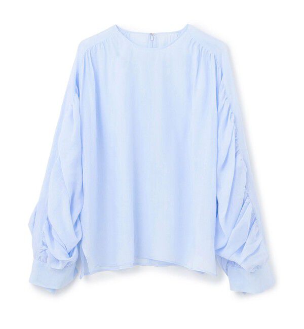 BEIGE,「【洗える】PAULINE / タックギャザーリネンボリュームブラウス」|シャツ・ブラウス|