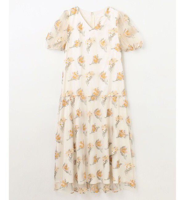 GRACE CONTINENTAL「レトロフラワー刺繍ワンピース」|ワンピース|