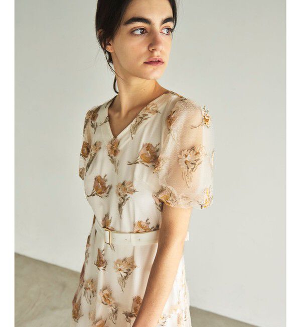 GRACE CONTINENTAL「レトロフラワー刺繍ワンピース」|ワンピース|