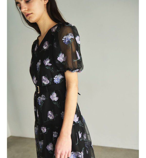 GRACE CONTINENTAL「レトロフラワー刺繍ワンピース」|ワンピース|