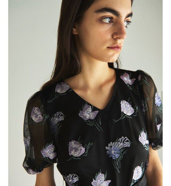 GRACE CONTINENTAL「レトロフラワー刺繍ワンピース」|ワンピース|