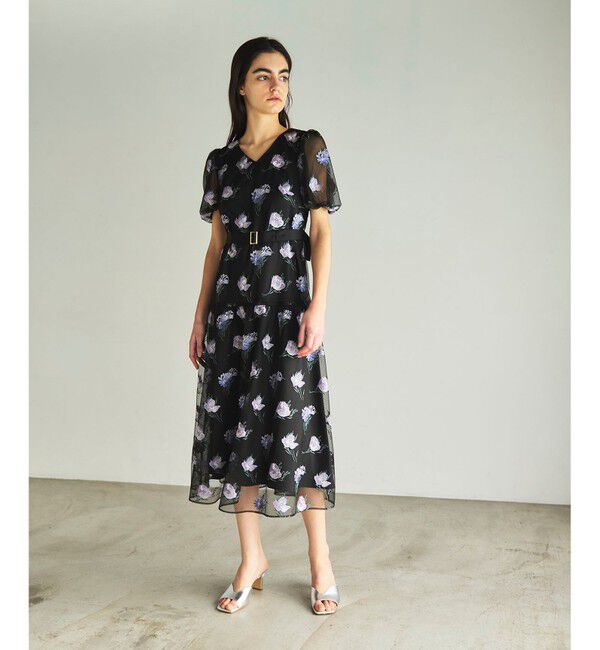 GRACE CONTINENTAL「レトロフラワー刺繍ワンピース」|ワンピース|