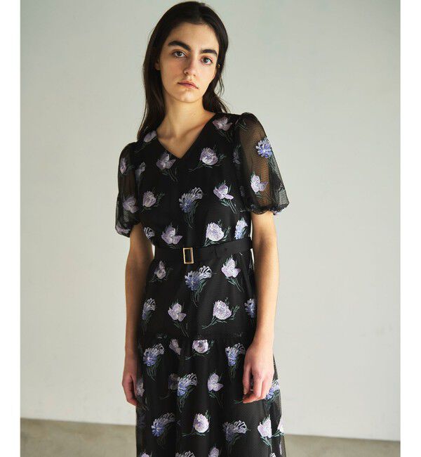 GRACE CONTINENTAL「レトロフラワー刺繍ワンピース」|ワンピース|