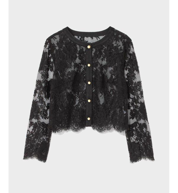  「リバーレースジャケット」|ノーカラージャケット|