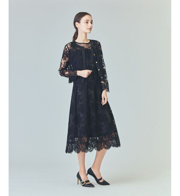  「リバーレースジャケット」|ノーカラージャケット|