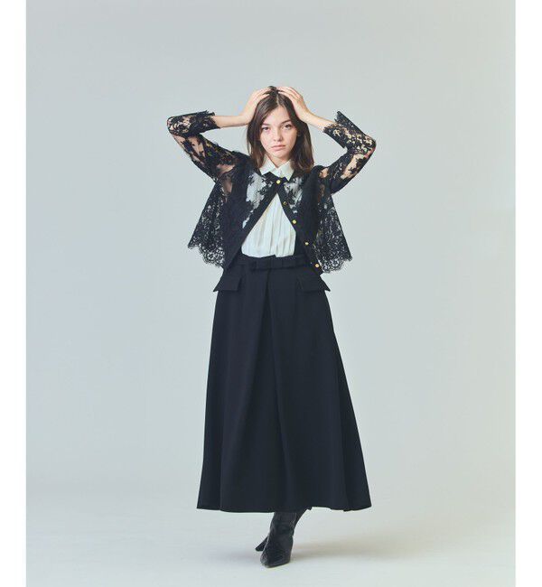  「リバーレースジャケット」|ノーカラージャケット|