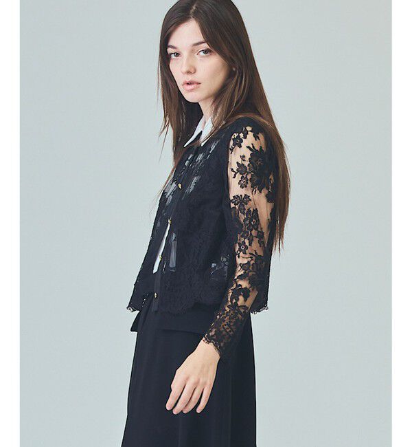  「リバーレースジャケット」|ノーカラージャケット|