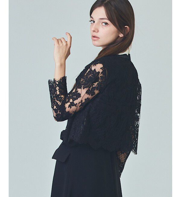  「リバーレースジャケット」|ノーカラージャケット|