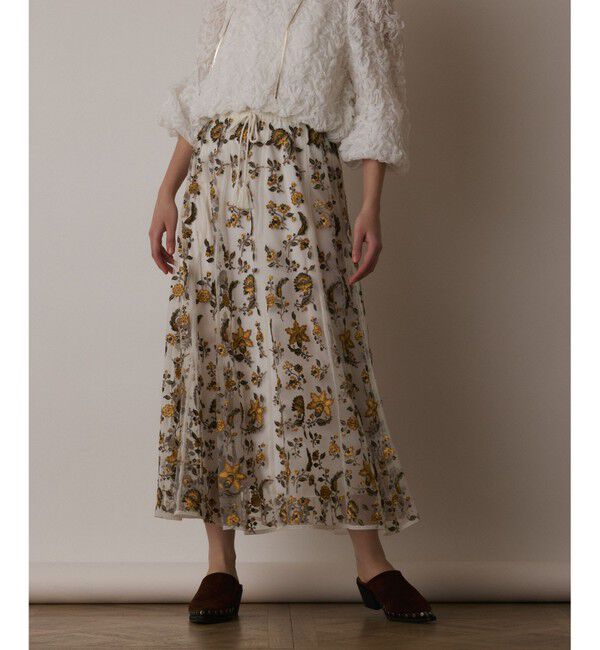 GRACE CONTINENTAL「サラサ刺繍チュールスカート」|スカート|