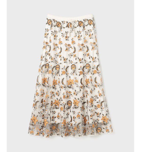 GRACE CONTINENTAL「サラサ刺繍チュールスカート」|スカート|