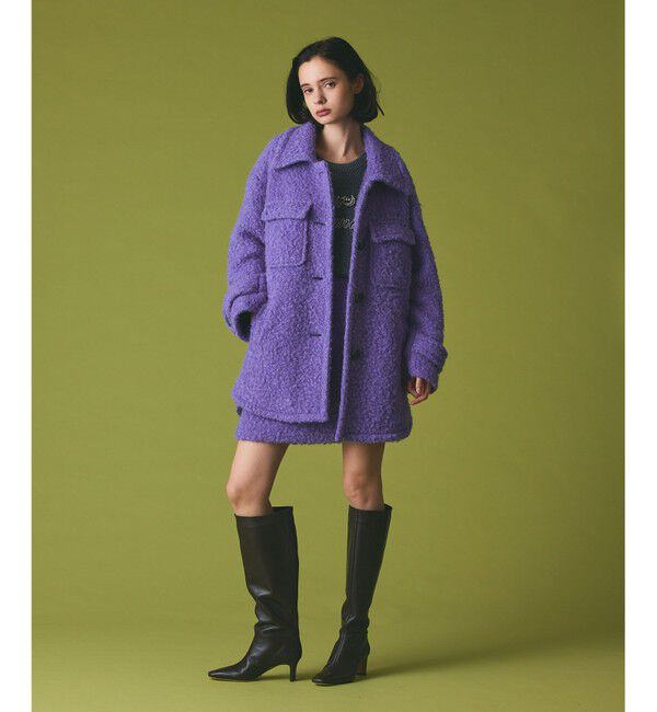 Grace Class「リングウールショートコート」|その他|パープル