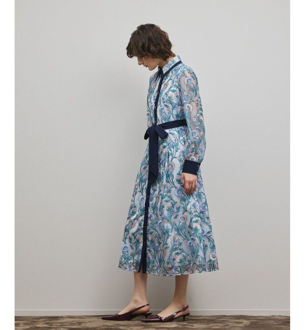 GRACE CONTINENTAL「マルチフラワー刺繍フレアワンピース」|ワンピース|