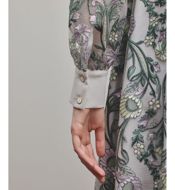 GRACE CONTINENTAL「マルチフラワー刺繍フレアワンピース」|ワンピース|