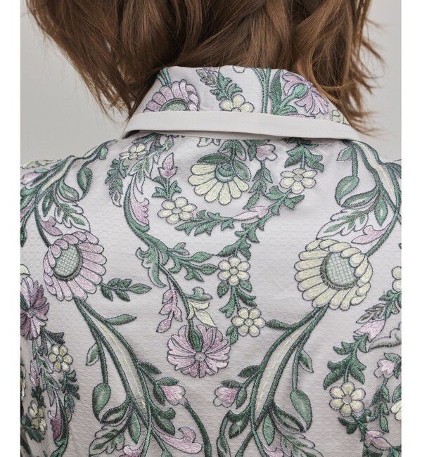 GRACE CONTINENTAL「マルチフラワー刺繍フレアワンピース」|ワンピース|