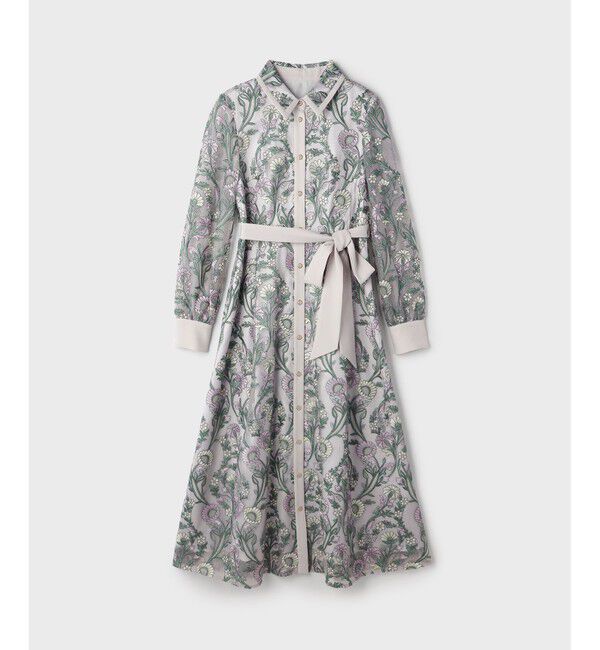 GRACE CONTINENTAL「マルチフラワー刺繍フレアワンピース」|ワンピース|