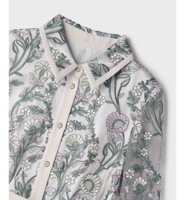 GRACE CONTINENTAL「マルチフラワー刺繍フレアワンピース」|ワンピース|