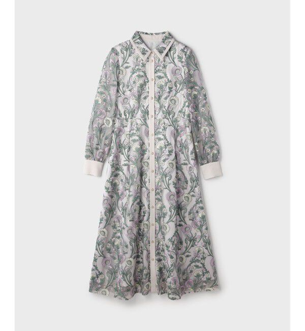 GRACE CONTINENTAL「マルチフラワー刺繍フレアワンピース」|ワンピース|