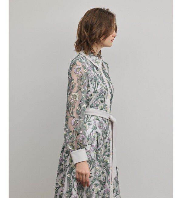 GRACE CONTINENTAL「マルチフラワー刺繍フレアワンピース」|ワンピース|