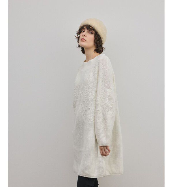 GRACE CONTINENTAL「エンブロイダリーニットワンピース」|ワンピース|