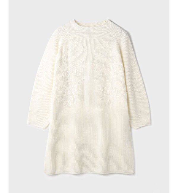 GRACE CONTINENTAL「エンブロイダリーニットワンピース」|ワンピース|