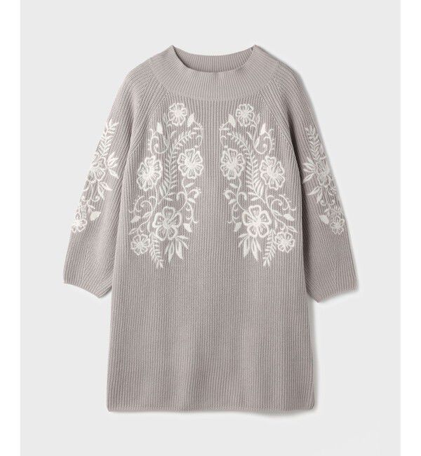 GRACE CONTINENTAL「エンブロイダリーニットワンピース」|ワンピース|