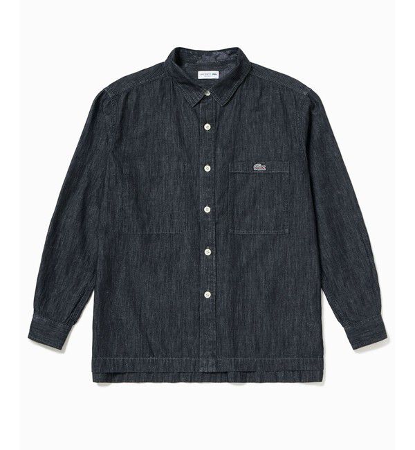 LACOSTE「コットンリネンデニムシャツジャケット」|シャツ・ブラウス|