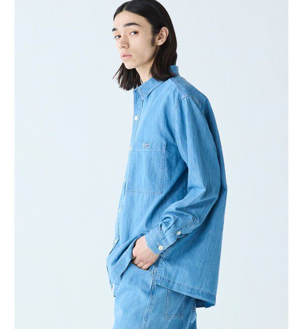 LACOSTE「コットンリネンデニムシャツジャケット」|シャツ・ブラウス|