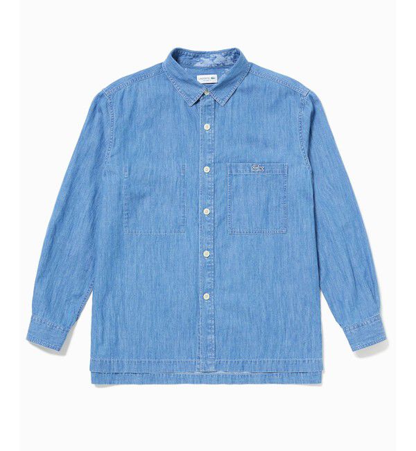 LACOSTE「コットンリネンデニムシャツジャケット」|シャツ・ブラウス|