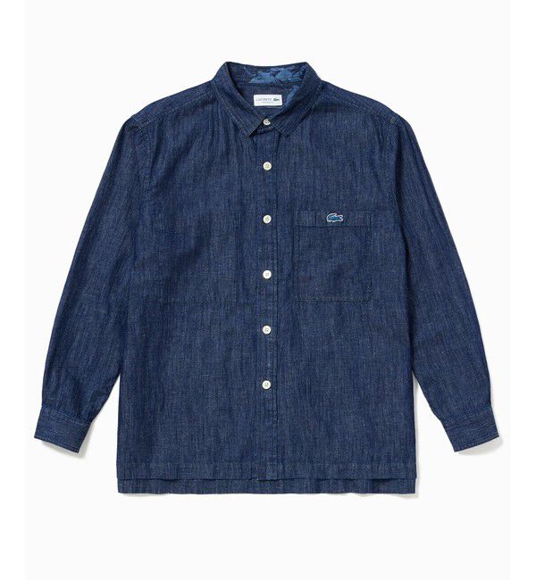 LACOSTE「コットンリネンデニムシャツジャケット」|シャツ・ブラウス|
