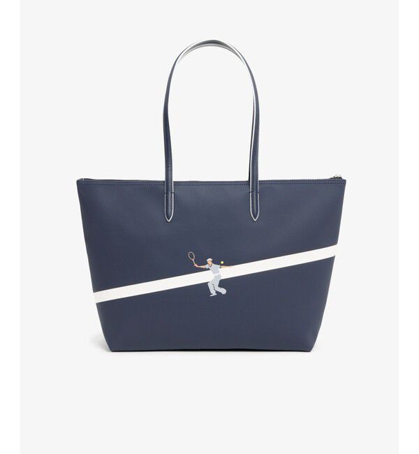 LACOSTE「L.12.12 コンセプトシーズナル ストライプ鹿の子トートバッグ」|トートバッグ|