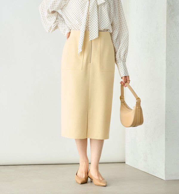 NOLLEY'S sophi「ウォッシャブルダブルジャージハーフジップタイトスカート」|タイト|