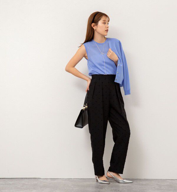 NOLLEY'S「《アンサンブル対応》ハーフシアーノースリーブプルオーバーニット」|ニット・セーター|