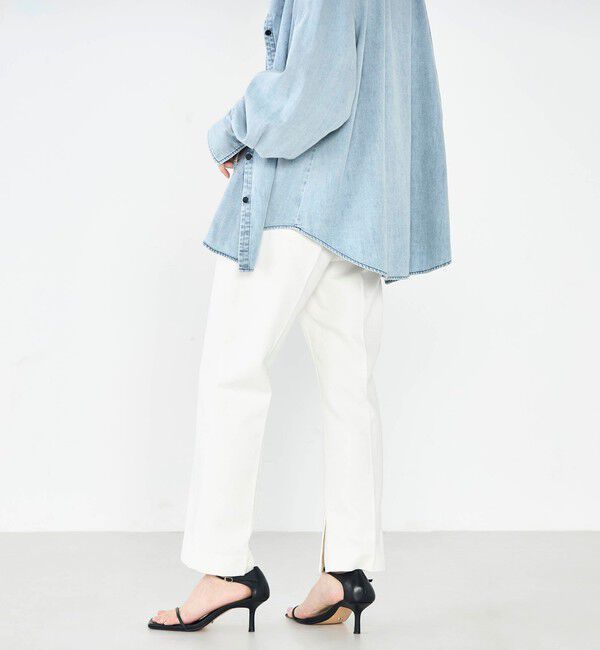 Rie Miller「【RM denim】スリットクロップドセンタープレスデニム」|デニム|