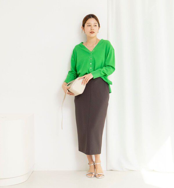 NOLLEY'S「ウォッシャブルニットジョーゼットタイトスカート」|タイト|