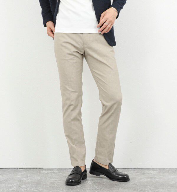 NOLLEY'S goodman「《ビジカジ対応》綿麻COOLMAX スリムフィットパンツ 26SS」|チノ|エクリュ
