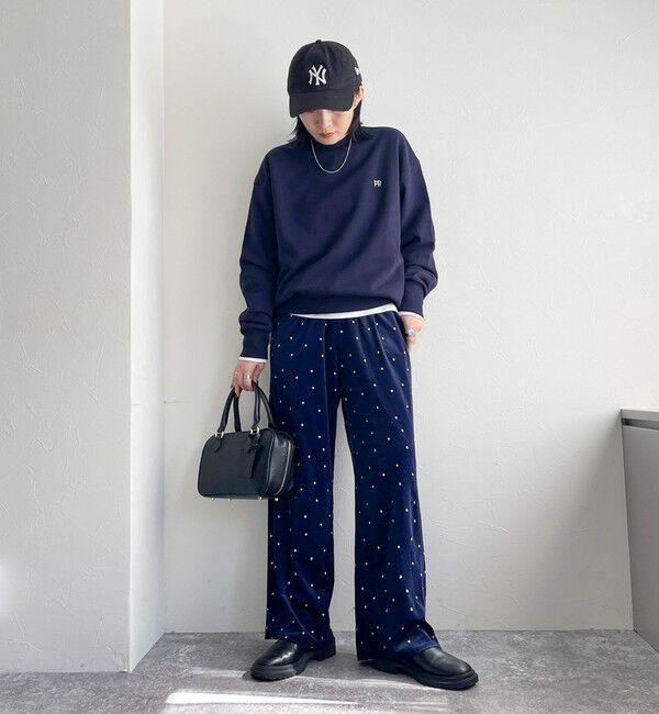 fredy emue「《セットアップ対応》ベロアドット刺繍イージーパンツ」|チノ|