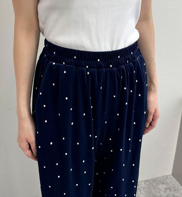 fredy emue「《セットアップ対応》ベロアドット刺繍イージーパンツ」|チノ|