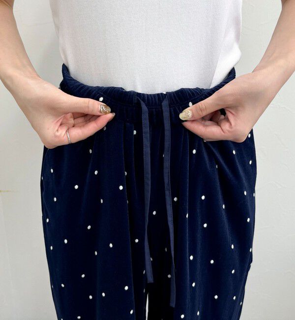 fredy emue「《セットアップ対応》ベロアドット刺繍イージーパンツ」|チノ|