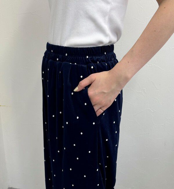 fredy emue「《セットアップ対応》ベロアドット刺繍イージーパンツ」|チノ|