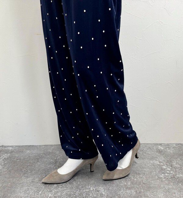 fredy emue「《セットアップ対応》ベロアドット刺繍イージーパンツ」|チノ|