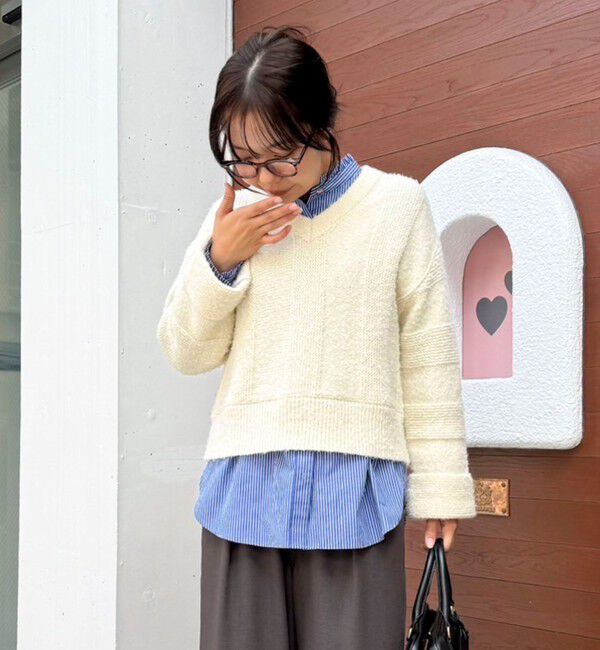 fredy emue「ブークレニットVネックプルオーバー」|ニット・セーター|