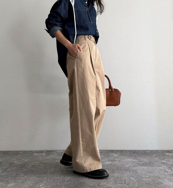 fredy emue「【低身長サイズ34有り】チノタックパンツ」|チノ|