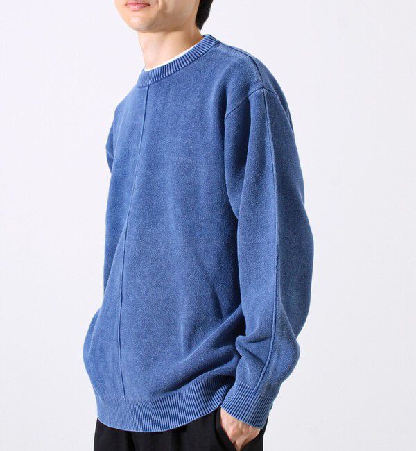 GLOSTER「【縫製が魅せる主役ディテール】表リンキングクルーニット アシッド加工」|ニット・セーター|