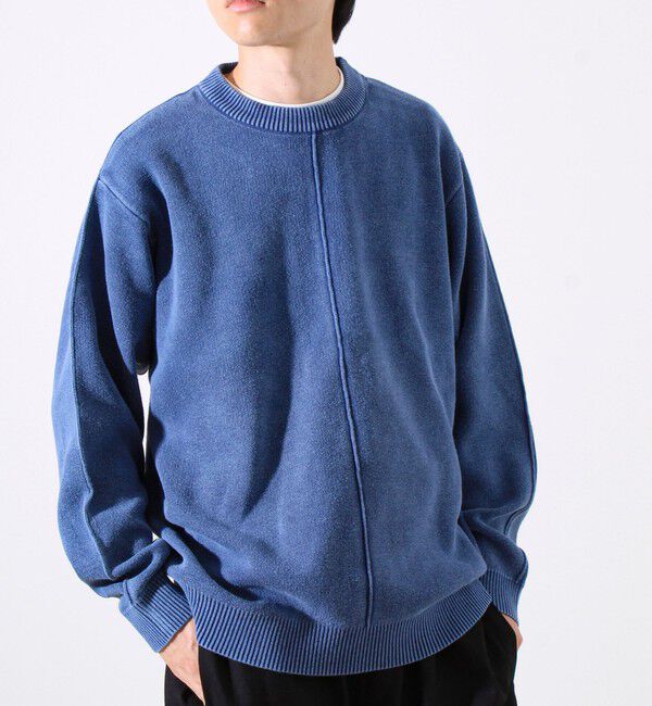 GLOSTER「【縫製が魅せる主役ディテール】表リンキングクルーニット アシッド加工」|ニット・セーター|
