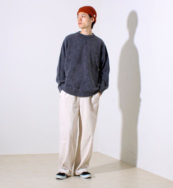 GLOSTER「【縫製が魅せる主役ディテール】表リンキングクルーニット アシッド加工」|ニット・セーター|