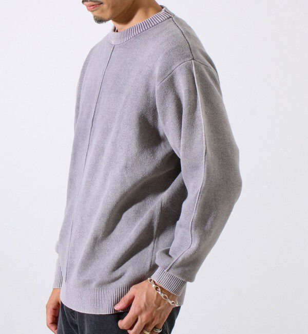 GLOSTER「【縫製が魅せる主役ディテール】表リンキングクルーニット アシッド加工」|ニット・セーター|